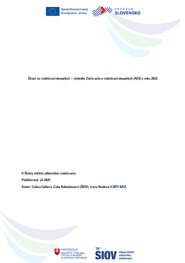 Účasť na vzdelávaní dospelých výsledky zisťovania 2025