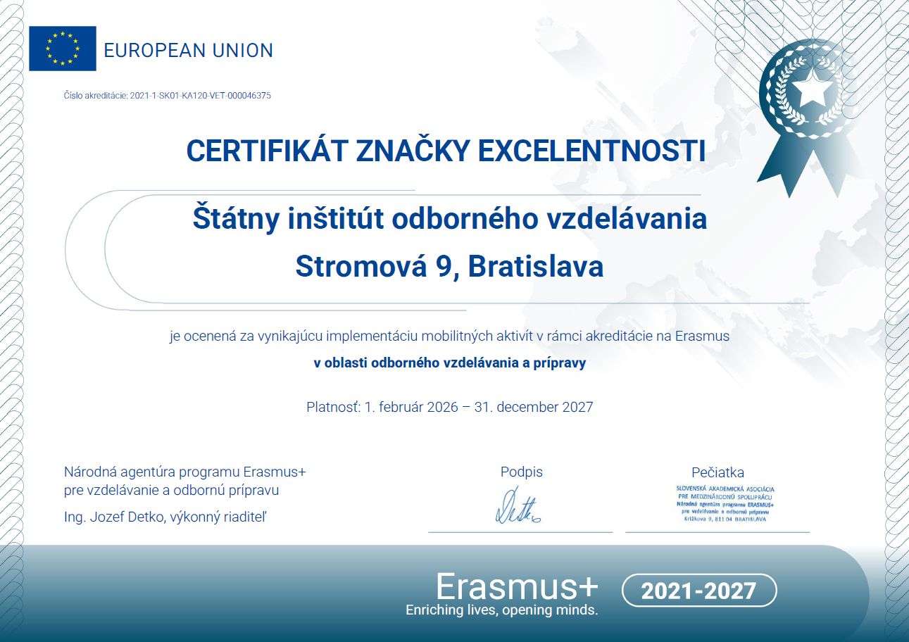 certifikat erasmus+ za mobility šiov
