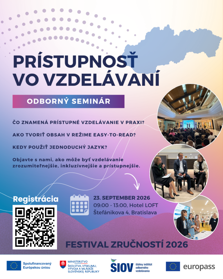 Plagát odborný seminár Prístupnosť vo vzdelávaní 23. september 2026