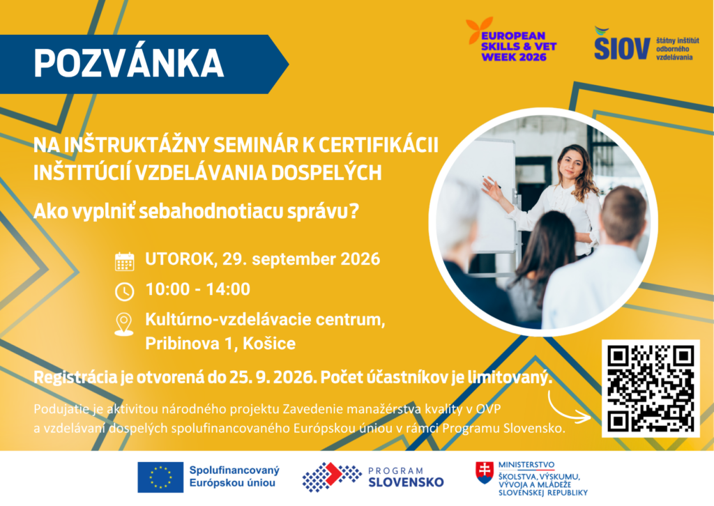 pozvanka na inštruktážny seminár v Košiciach