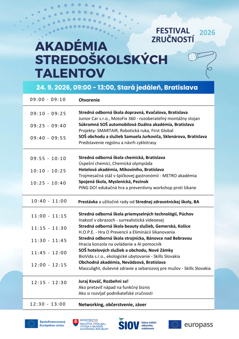Akadémia stredoškolských talentov program 24.9.2026