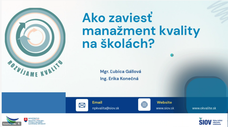 webinar ako na manazment kvality